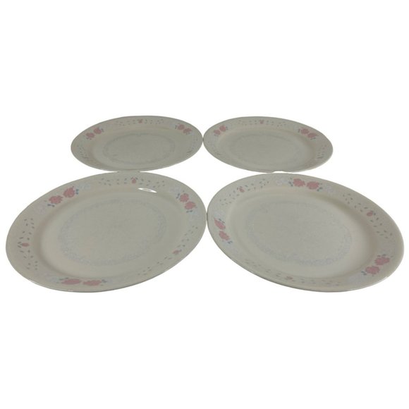 Corelle Blossoms in Lace Dessert Plates Set of 4 Plates Cottage Country Core - Picture 1 of 3